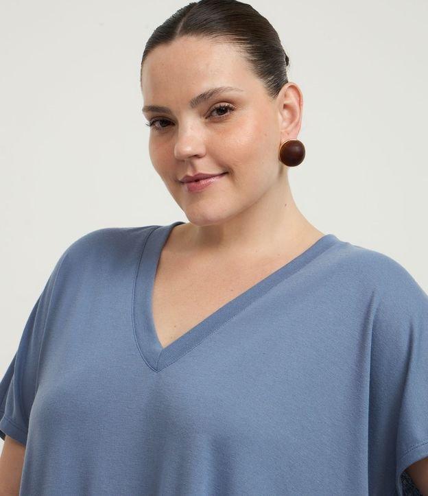Blusa Básica em Ribana Gola V Curve & Plus Size - 1