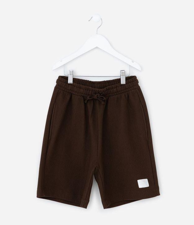 Bermuda Infantil em Moletom Liso com Etiqueta - Tam 5 a 14 Anos - 1