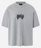 Camiseta Oversized em Malhão com Estampa Frente e Costas Tribal - 1