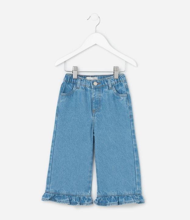Calça Infantil Mom em Jeans com Babados na Barra - Tam 1 a 5 Anos - 1