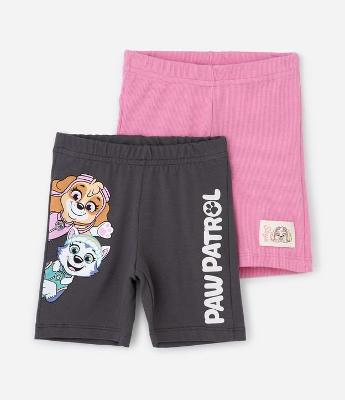Kit 02 Bermudas Infantis em Algodão Patrulha Canina - Tam 1 a 6 Anos