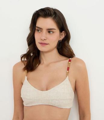 Biquíni Top Camisetinha em Microfibra com Textura Linho