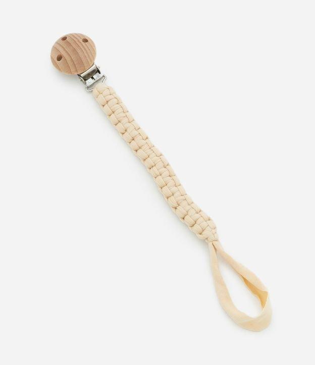 Prendedor de Chupeta Infantil com Efeito Macramê - Tam Único - 1