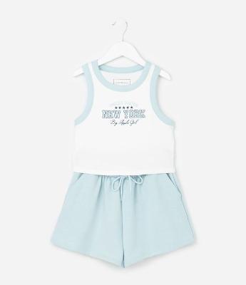 Conjunto Infantil com Estampa Lettering New York - Tam 5 a 14 Anos