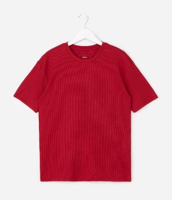 Camiseta Infantil Em Algodão Texturizada – Tam 5 A 14 Anos