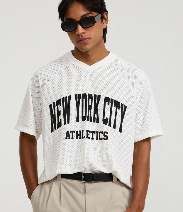 Camiseta Boxy em Mesh com Estampa Lettering New York City Athletics - 2