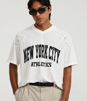 Camiseta Boxy em Mesh com Estampa Lettering New York City Athletics - 2