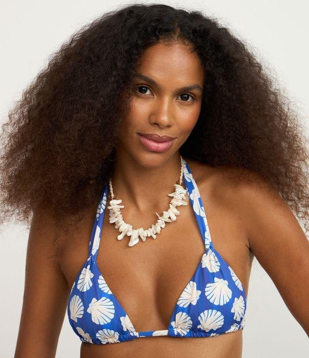 Biquíni Top Cortininha Em Microfibra Com Estampa Conchas - 1