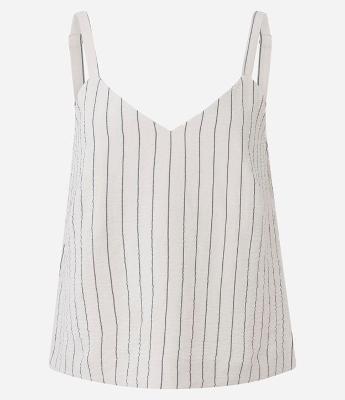 Blusa de Alça em Airflow com Listras Verticais de Fio Tinto