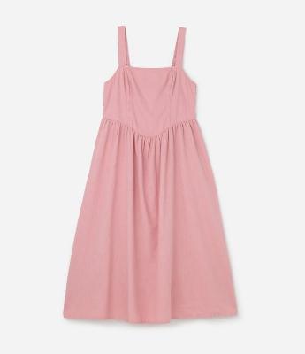 Vestido Midi sem Manga em Sarja Leve com Liocel com Lastex nas Costas Curve & Plus Size