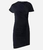 Vestido Curto com Franzido Decote Assimétrico e Barra Transpassada - 1