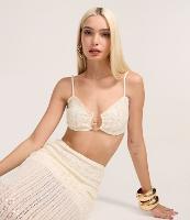 Blusa Cropped com Alça fina e Textura - 1