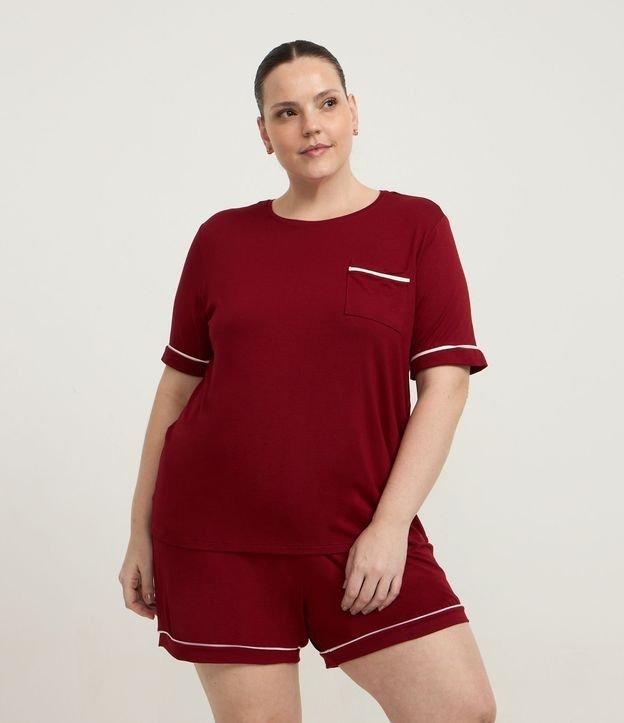 Pijama Curto em Viscose com Detalhes Contrastantes Curve & Plus Size - 1