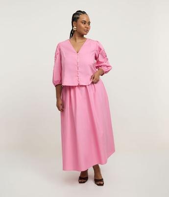 Saia Midi em Tricoline Curve & Plus Size