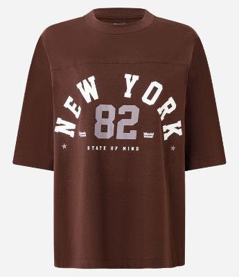 Camiseta Oversized em Algodão com Estampa Lettering New York 82