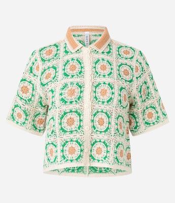 Camisa Box em Tricô com Estampa Geométrica