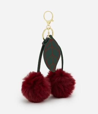 Chaveiro de Cereja com Pompons