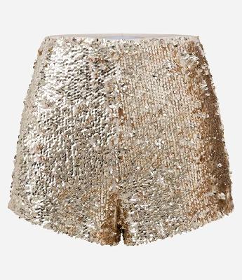 Short Curto em Paetê com Efeito Metalizado