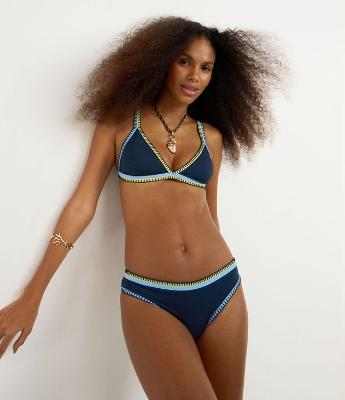 Biquíni Calcinha Básica em Microfibra com Detalhes Contrastantes