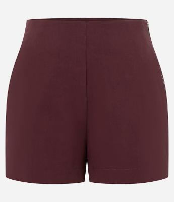Short Curto em Bengaline com Zíper na Lateral