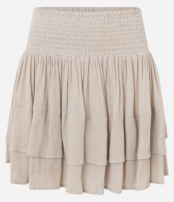 Saia Curta em Viscose com Lastex e Babados