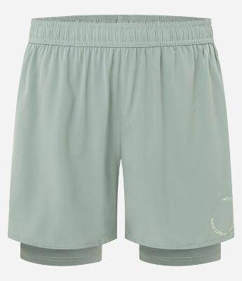 Bermuda Esportiva com Short de Compressão e Estampa lettering