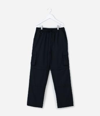 Calça Reta Infantil Vira Bermuda - Tam 5 a 14 Anos