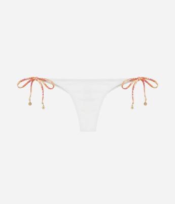 Biquíni Calcinha Lacinho em Microfibra Texturizada com Lateral Estampada