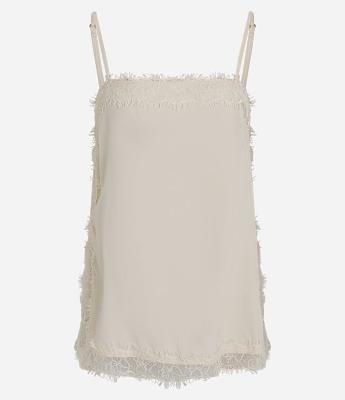 Blusa de Alça em em Viscose com Renda Desfiada