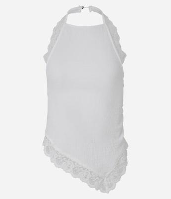 Blusa Frente Única com Renda e Texturizada