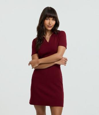 Vestido em Ribana com Gola Polo
