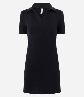 Vestido em Ribana com Gola Polo