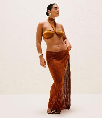 Saída de Praia Vestido Envelope Texturizado com Amarração