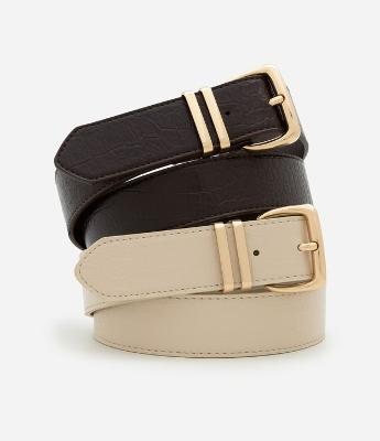 Kit 02 Cintos com Fivela Quadrada