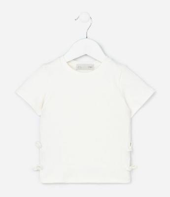 Blusa Infantil em Ribana com Laços Laterais - Tam 1 a 6 Anos