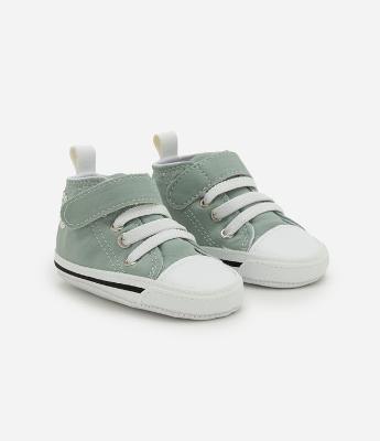 Tênis Infantil Cano Alto Com Velcro E Cadarço - Tam RN a 18 Meses