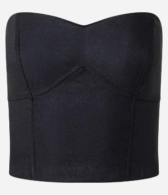 Blusa Corset Regular em Bengaline com Frisos