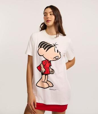 Camiseta em Algodão com Estampa Turma da Mônica