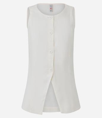 Colete em Viscolinho Acinturado com Faixa Ajustável