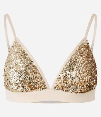 Blusa Top em Paetê com Decote V