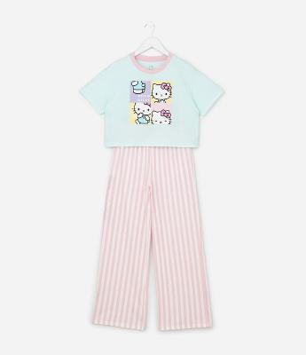 Pijama Infantil com Estampa Hello Kitty - Tam 5 a 14 Anos