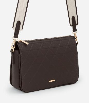 Bolsa Transversal Média com Divisórias e Bolso Externo