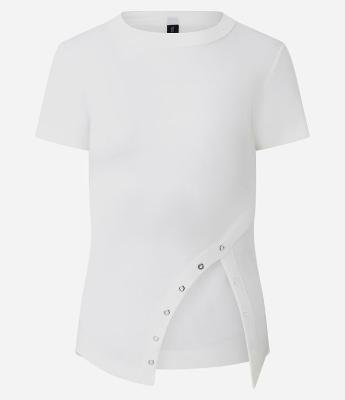 Blusa em Algodão com Abertura Lateral e Ilhoses