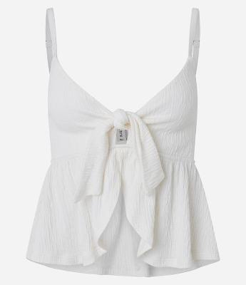 Blusa de Alça em Viscose Texturizada com Laço no Busto