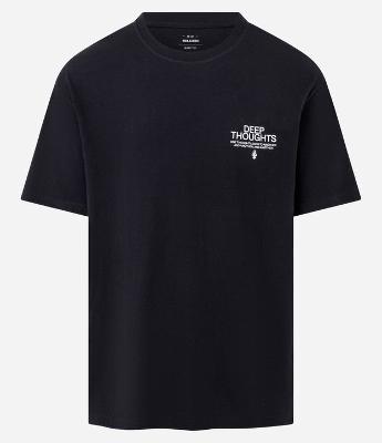 Camiseta Relaxed em Algodão om Estampa Lettering Estatua