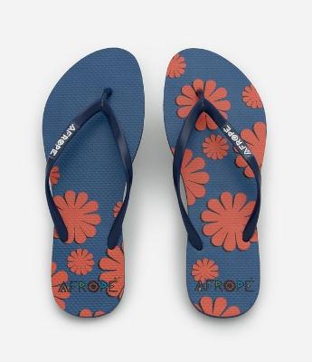 Chinelo Feminino Tiras Finas com Estampa de Flores