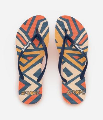 Chinelo Tiras Finas com Estampa Geométrica