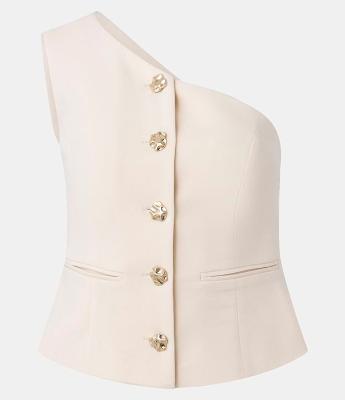 Blusa Ombro Só em Crepe com Botões Martelados