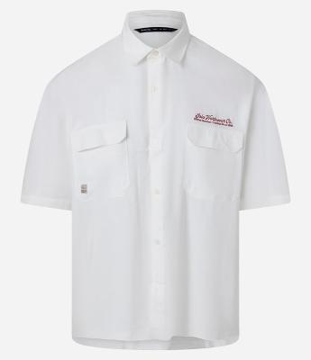 Camisa Oversized Texturizado com Lettering Bordado no Peito