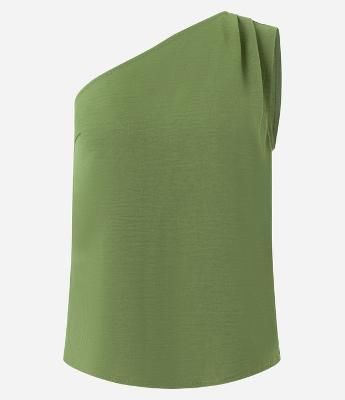 Blusa Ombro Só em Airflow com Franzido no Ombro